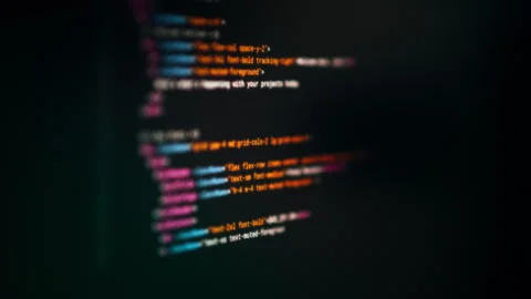 Colorful Code Snippet Dark Background Blur Stock Footage 318829489