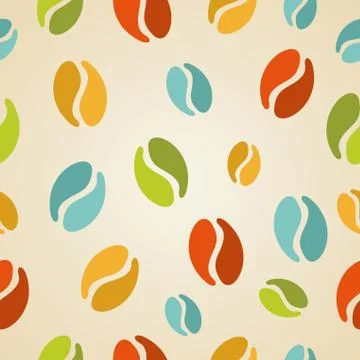 Colorful coffee beans seamless pattern イラスト素材