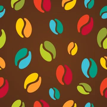 Colorful coffee beans seamless pattern 库存插图
