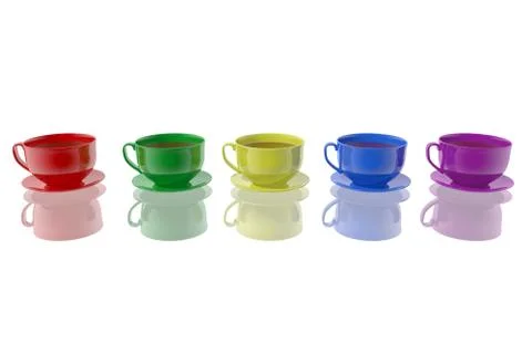 Colorful coffee cups Stockillustratie