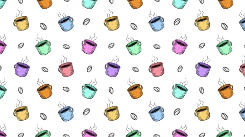 Colorful Coffee Pattern 스톡 동영상 248536228