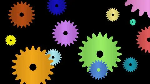 Colorful cogs Stock Illustration