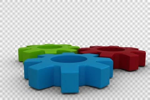 Colorful cogs over white background Stock Illustration