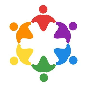 Colorful Collaborative Symbol Representing Unity and Teamwork Illustration