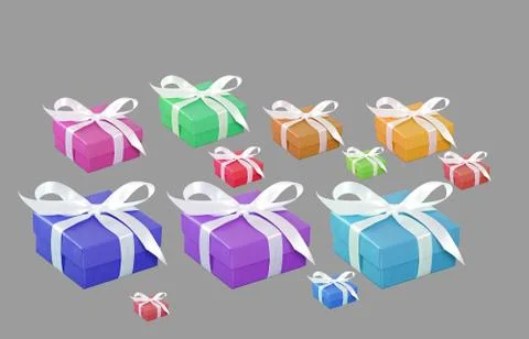 Colorful collection of gift boxes Stock Photos