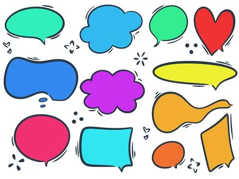 Colorful colored speech bubbles set Stock Illustration