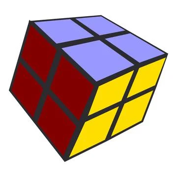 Colorful combination puzzle rotating in three dimensions Illustrazione stock