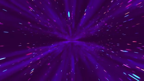 Colorful Comets Hypnotic Hyperspace Tunnel Motion Purple Background Video stock 276708559