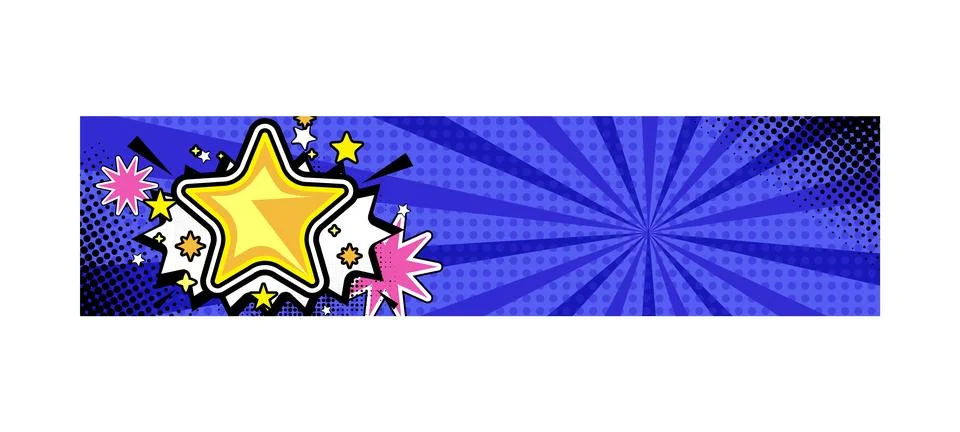 Colorful comic abstract background template horizontal banner graphic Stock Illustration