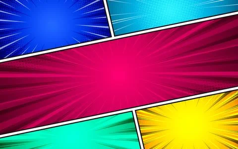Colorful comic abstract scene page background. vector illustration. Stock Illustration