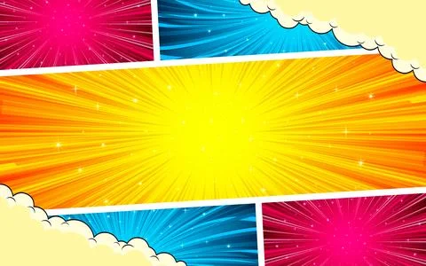 Colorful comic abstract scene page background. Vector illustration. Stock Illustration