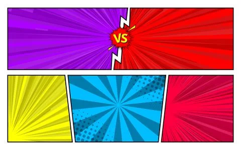 Colorful comic abstract scene page background. Vector illustration. 库存插图