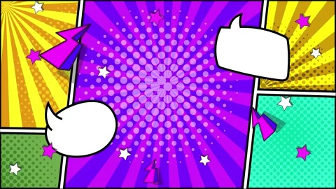 Colorful comic background with vibrant colors and explosive design elements Stock Footage 293263358