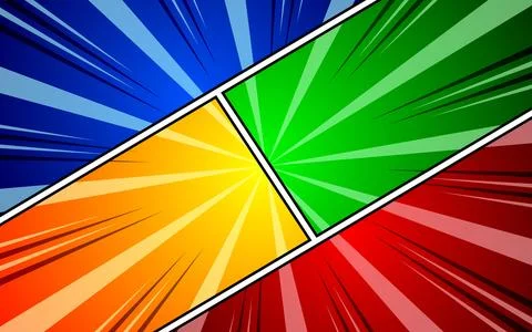 Colorful comic book page panel background. vector illustration EPS 10. Stock Illustration