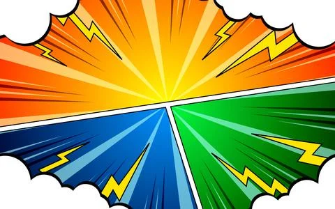 Colorful comic book page panel background. vector illustration EPS 10. Stock Illustration