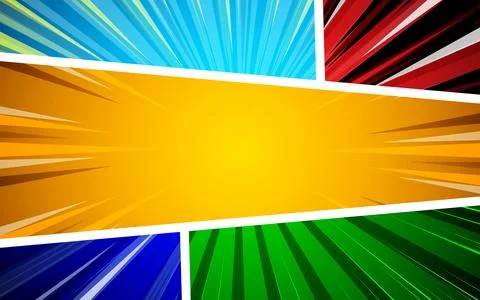 Colorful Comic Book Style Background with Abstract Panels. Vector illustratio Stock Illustration