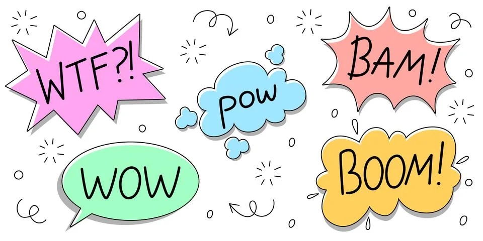 Colorful comic bubbles Stock Illustration