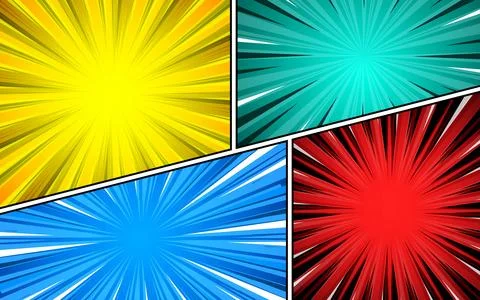 Colorful comic composition with halftone radial dots humor effect. Vector i.. 库存插图