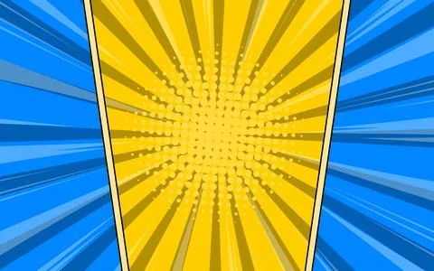 Colorful comic composition with halftone radial dots humor effect. Vector i.. Stock Illustration
