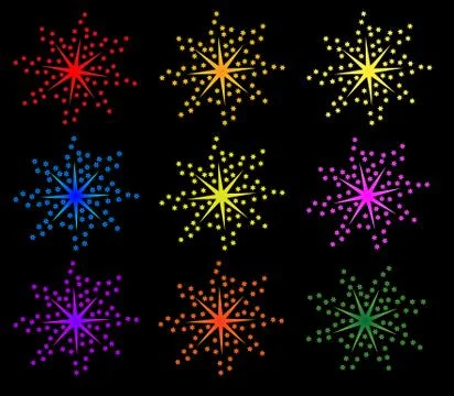 Colorful Comic Explosions Stock Illustration