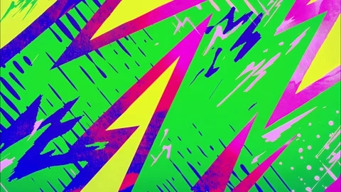 Colorful Comic Grunge Loop Hand-Drawn Zig-Zag Cartoon FX Stock Footage 315224527