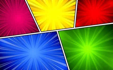 Colorful comic page background in pop art style. vector illustration. Stock Illustration