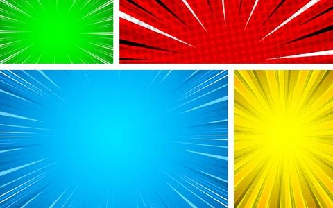 Colorful comic page background in pop art style. Vector illustration. Stock Illustration