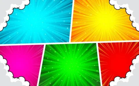 Colorful comic page background in pop art style. Vector illustration. 库存插图