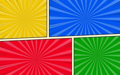 Colorful comic page background pop art style. 스톡 일러스트