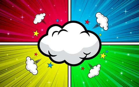 Colorful comic pop art background with speech bubbles Illustrazione stock