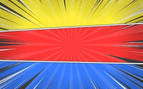 Colorful comic pop art background template. Stockillustratie