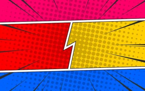 Colorful comic pop art background in retro style Stock Illustration