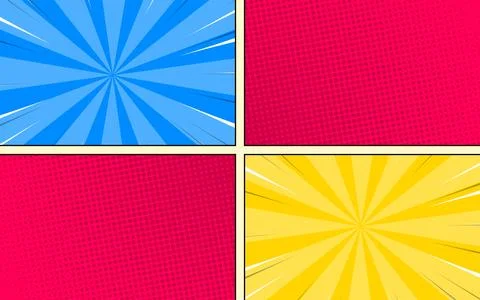 Colorful comic pop art page background Illustrazione stock