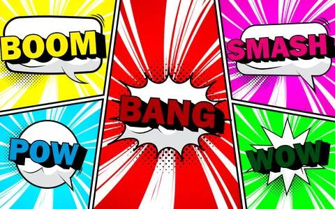 Colorful comic scene background with blank speech bubble expression Stock Illustration
