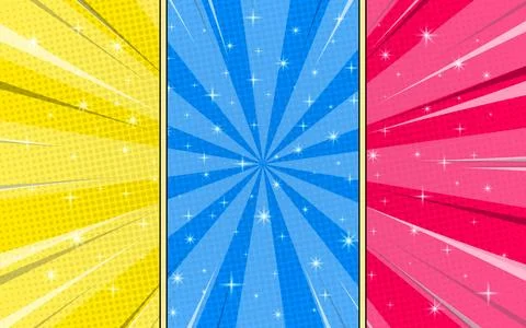 Colorful comic scene page background. Stock Illustration