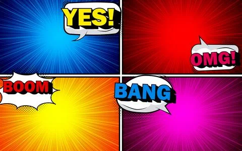 Colorful comic scene set background design. Stock Illustration