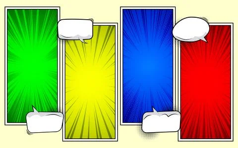 Colorful comic scene set background design. Stock Illustration