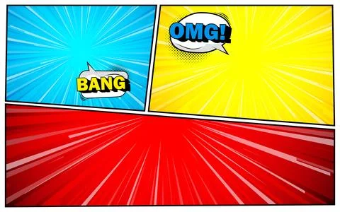 Colorful comic scene set background design. Stock Illustration