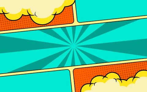 Colorful comic scene set background design. Stock Illustration