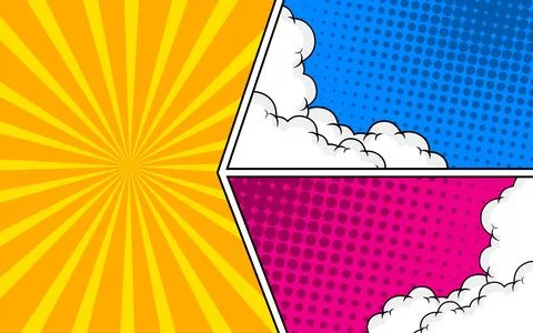 Colorful comic scene set background design. Illustrazione stock