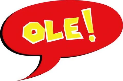 Colorful comic speech bubble with the word ole Stock Illustration