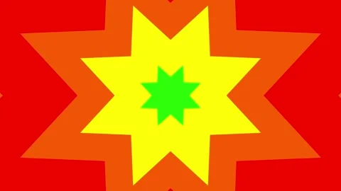 Colorful Comic Starburst Kaleidoscope Explosion Loop 動画素材 335945751