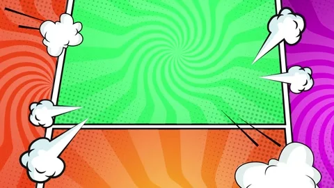 Colorful comic style background filled with explosive effects seamless 4k video Stock Footage 293045545