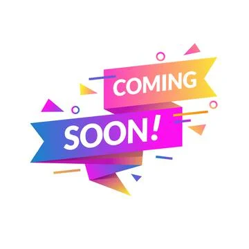 Colorful coming soon composition with flat design Stock Illustration