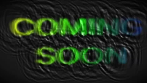 Colorful coming soon text sinking into water with ripples Stock Footage 341585453