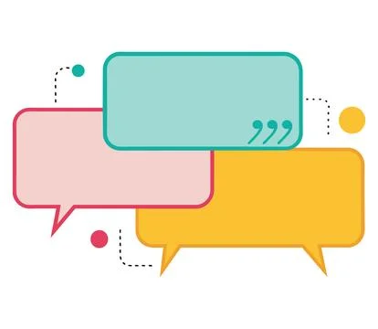 Colorful communication speech bubbles. Stock Illustration