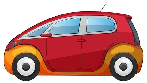 Colorful Compact Car Vector Illustration Illustrazione stock