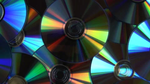 Colorful Compact Discs Stock Footage 94699413