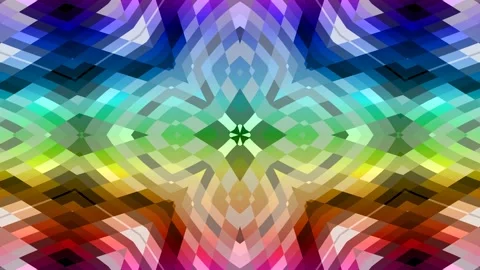 Colorful Complex Pixel Symmetric Geometric Pattern Background Loop Видео 168619787
