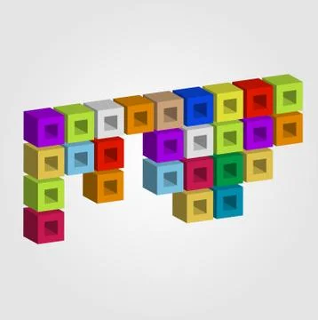 Colorful composition with cubes  Stock Illustration